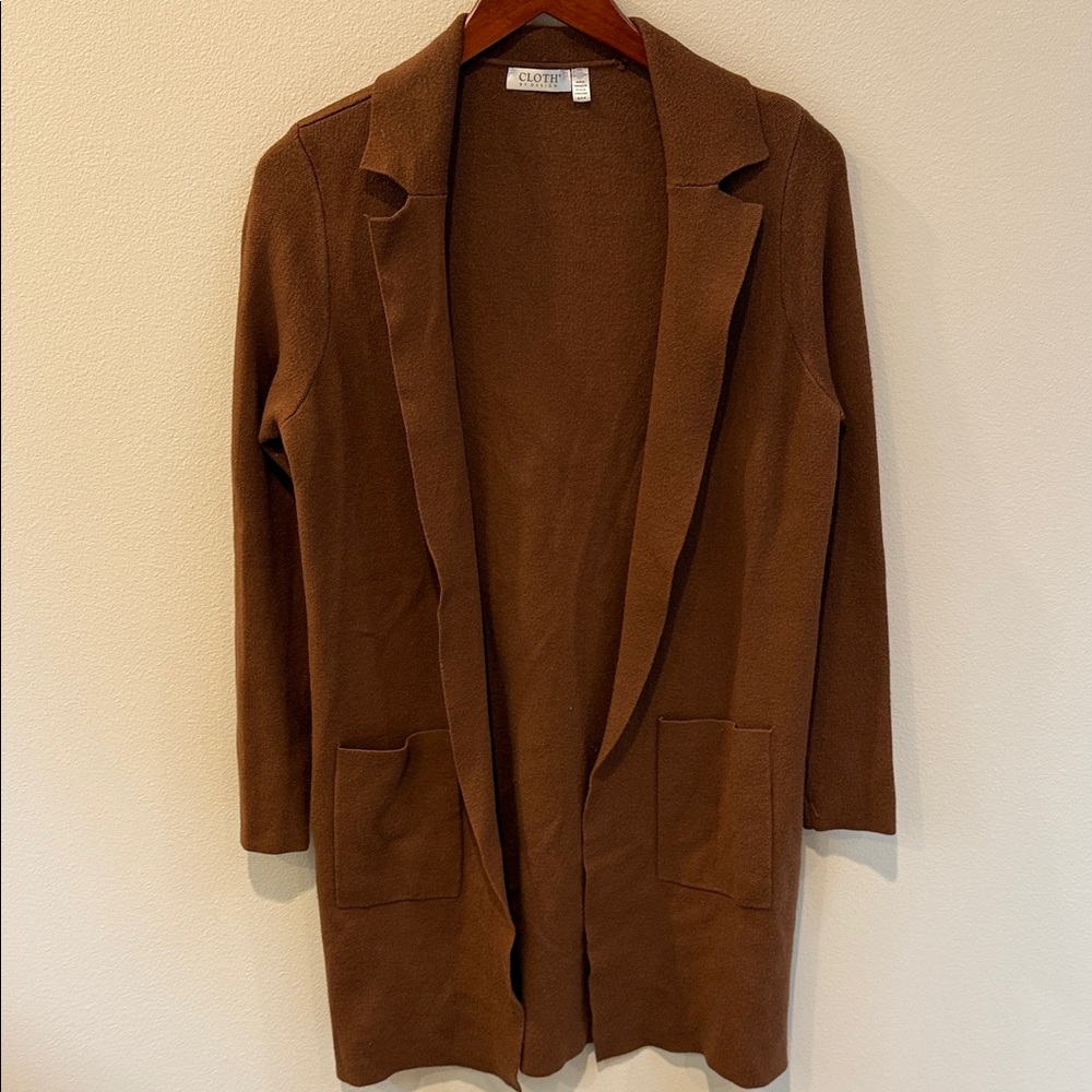 Knit Brown Women's Open Sweater